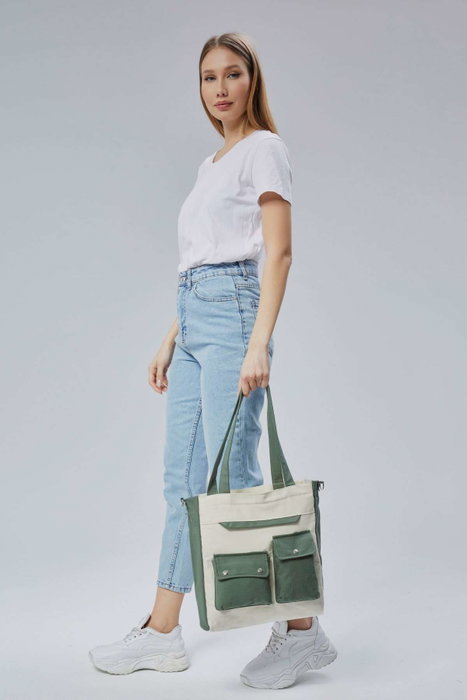 Zoozie Bags Bolsa Tote de Lona Verde